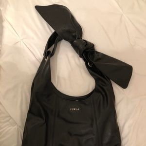 Authentic Furla Leather bag with Bow strap